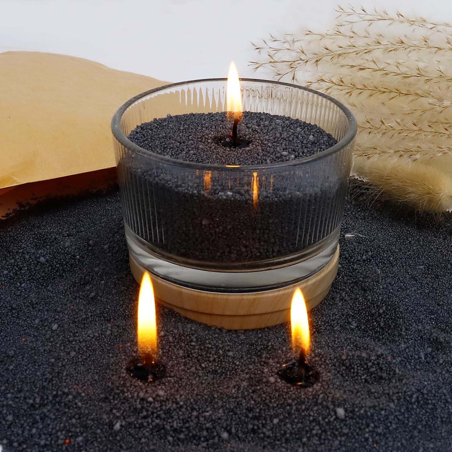 Candle Making Ingredients - Sable noir pour bougies avec mèche,